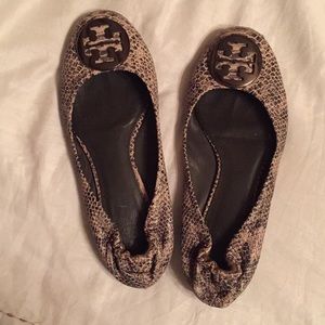 Tory Burch Snake Skin Flats